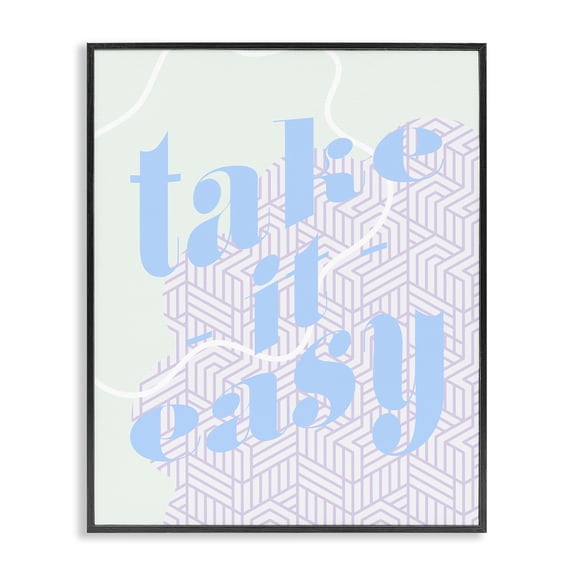 Stupell Industries Contemporary Take It Easy Pastel Geometric Black Framed Giclee Art, 16 x 20, by Lil' Rue