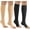 C-black/Nude, variant on Zipper Compression Socks Women & Men - 2Pairs Calf Knee High 15-20mmHg Open Toe Compression Stocking suit for Walking