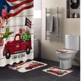 thumbnail image 2 of FMSHPON TruckHibiscus FlowerFrog Vintage Wooden Plank Puerto Rico Flag 4 Piece Bathroom Set Shower Curtain Bath Rug Contour Mat and Toilet Lid Cover, 2 of 7