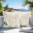 thumbnail image 5 of Waterproof Throw Pillow Covers Set of 2, 18x18 Inch Daisy Spring Botanical Decorative Pillowcases Outdoor Pillow Slip Cushion Covers Set for Couch Tent Farmhouse Watercolor Floral, 5 of 7