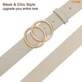thumbnail image 6 of WHIPPY Women Leather Belt with Double Ring Buckle, Beige Waist Belt for Jeans Dresses, 6 of 8