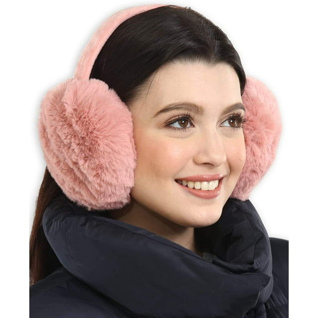 Orejeras para mujer - Calentadores de oídos de invierno - Orejeras de lana peludas de punto de cable suave y cálido - Cubiertas para los oídos para clima frío