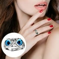 thumbnail image 3 of Opvise Adjustable Owl Ring with Big Eyes Ultralight Simple Style Finger Band Women Men Engagement Wedding Ring Jewelry Gift, 3 of 7