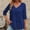 *Blue, variant on Women's French Bohemian Lace Trim Blouse ,Casual Short Sleeve Top with Cutout Embroidery Black,Womens Plus M
