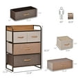 thumbnail image 3 of 4-Bin Dresser Storage Tower, Chest Drawers with Metal Frame - Bedroom Organizer, Multicoloured, 31" H, 3 of 9