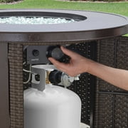 Better Homes & Gardens Colebrooke 37 Round 50,000 BTU Propane Gas Fire Pit Table with Glass Beads, Metal Lid and Protective Cover
