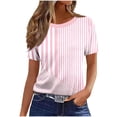 thumbnail image 1 of Tops de Cuello Redondo para las Mujeres de Manga Corta Impresa Casual, Camiseta de Moda para Uso Diario Y de Fiesta, 1 of 7