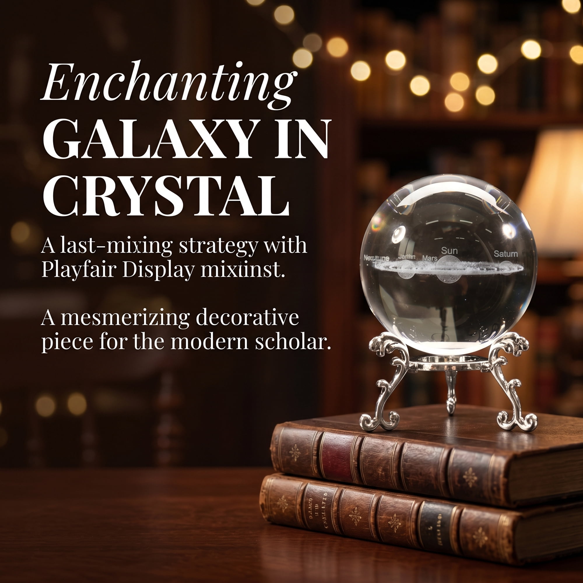Unique Bargains Crystal Ball Figurine 3D Glass Paperweight with Base Clear Style C