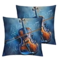 thumbnail image 2 of Acheng Violin Pillow Cases Standard Size Set of 2 - Music Pillowcase &amp; Home Decor -  Printed Decorative Bed Pillow Covers - Wrinkle, Fade &amp; Stain Resistant, with Hidden Zipper White, 2 of 6