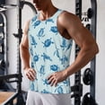 thumbnail image 5 of Uemuo Turtle Pattern Men's Muscle Shirts Sleeveless Dry Fit Gym Workout Tank Top Lightweight Sports Tank Top Beach Tank Top, Loose-fit Sleeveless Shirt-4X-Large, 5 of 7