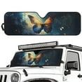 thumbnail image 2 of Uorisanigo Windshield Sun Shade Compatible with 2024 2025 Jeep Wrangler JL 2/4 Door-Blocks UV Rays Car Sunshade Keep Your Vehicle Cool,Galaxy Butterfly Car Sun Shade, 2 of 7