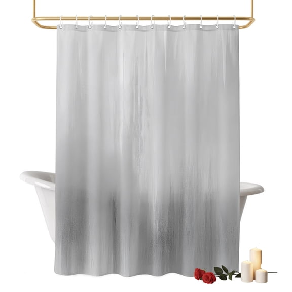 Gray White Gradient Bathroom Shower Curtains with Hooks, Abstract Modern Art Waterproof Fabric Washable Shower Curtain for Home Hotel Bathtub Decor 36x72 Inch