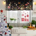 thumbnail image 5 of Farmhouse Floral Curtain Valances for Windows, Kitchen Valance Window Treatments Panel 2 Pack, Spring Flowers Black Rod Pocket Short Curtains for Bathroom Bedroom 42 x 18 Inch, 5 of 8