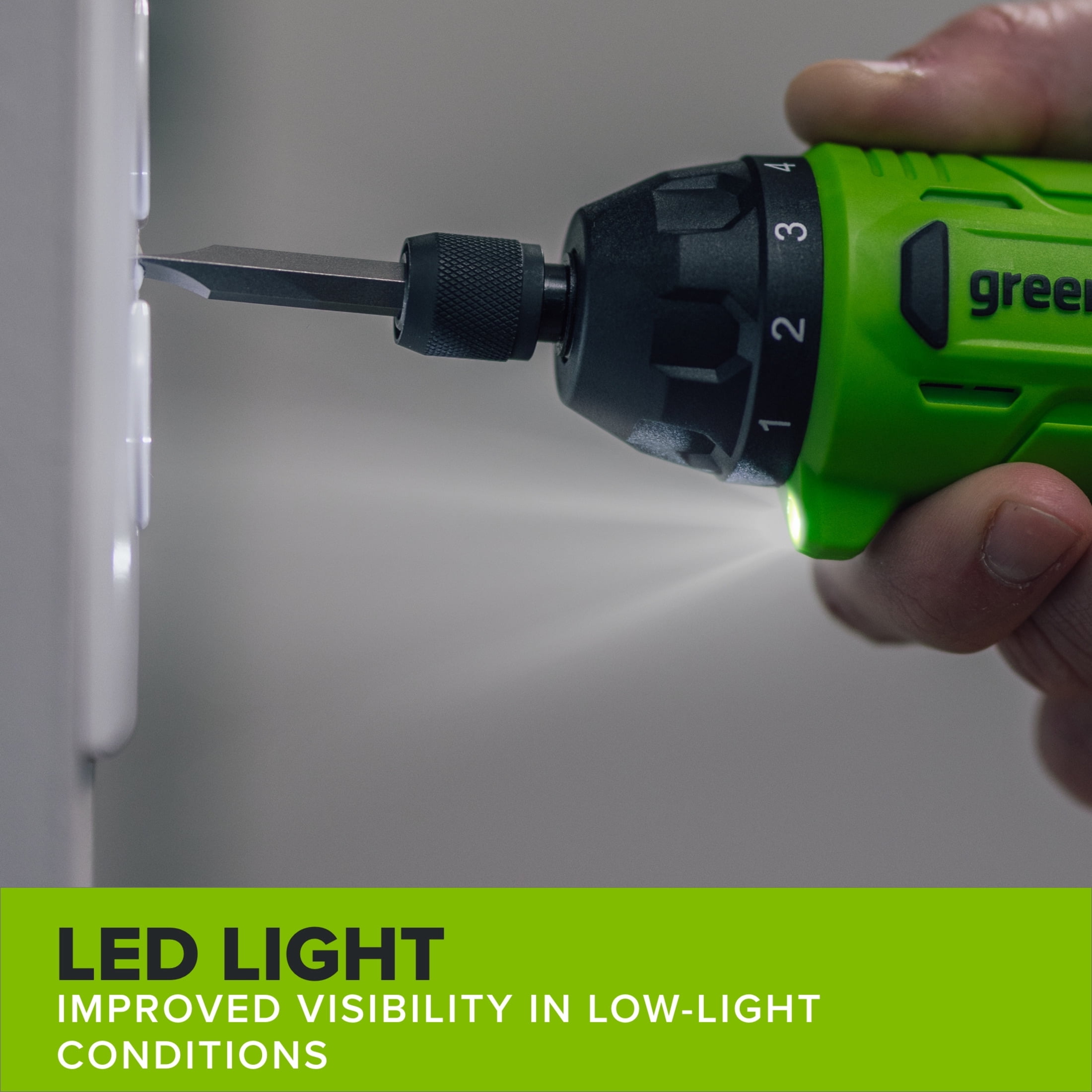 Greenworks Cordless 8V Power Screwdriver with 1/4" Hex Quick Connect and 5 Speed Clutch, SD306A1