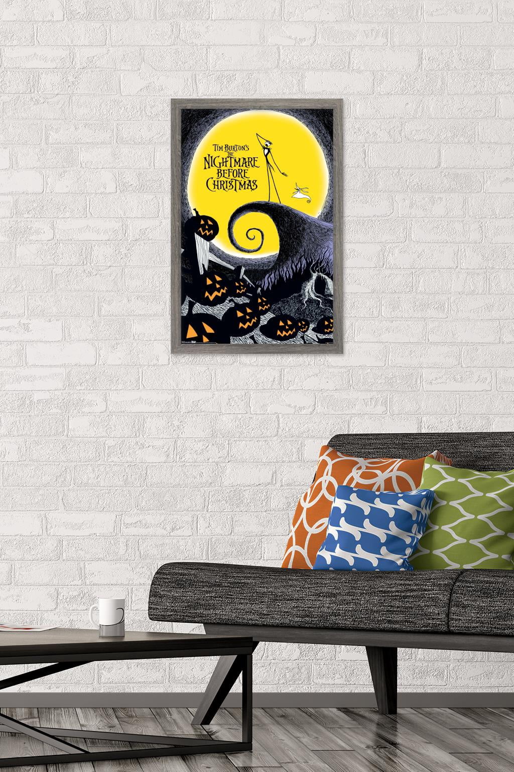 Disney Tim Burton's The Nightmare Before Christmas Wall Poster, 14.725" x 22.375" Framed