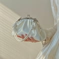 thumbnail image 4 of Bolso De Noche Bolso de noche con clip en la nube para mujer, bolso de boda de moda para fiesta con cadena exquisita (blanco) Likrtyny Para Estrenar, 4 of 9