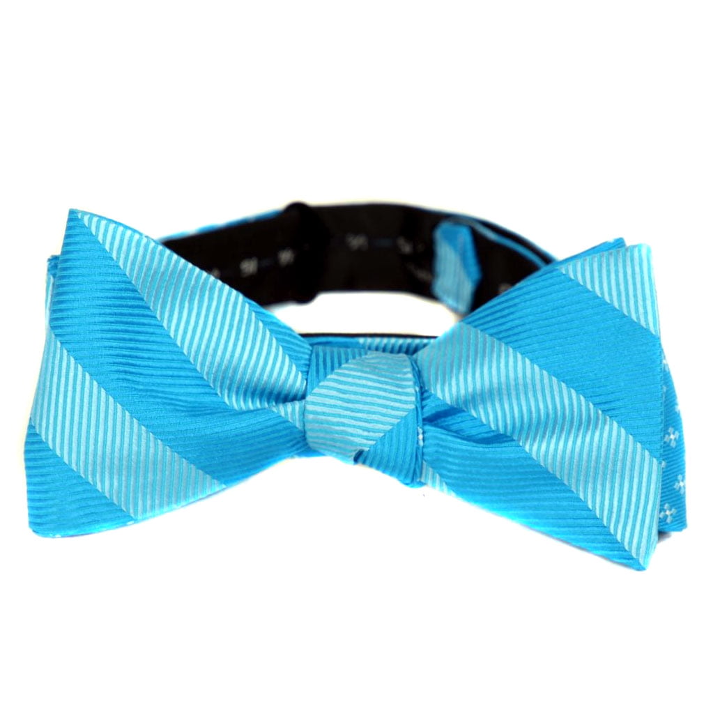 BuyYourTies FBTZR71 Mens Aficionado 2 Sided Self Tie Bow Tie Blue