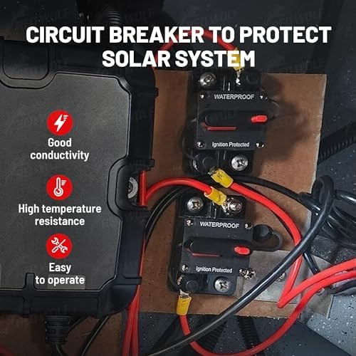 80Amp Circuit Breaker for Boat Trolling Motor Marine ATV Vehicles Stereo Audio Electronic Battery System Inline Fuse Manual Reset Switch Waterproof 80A Fuse DC 12V-48V