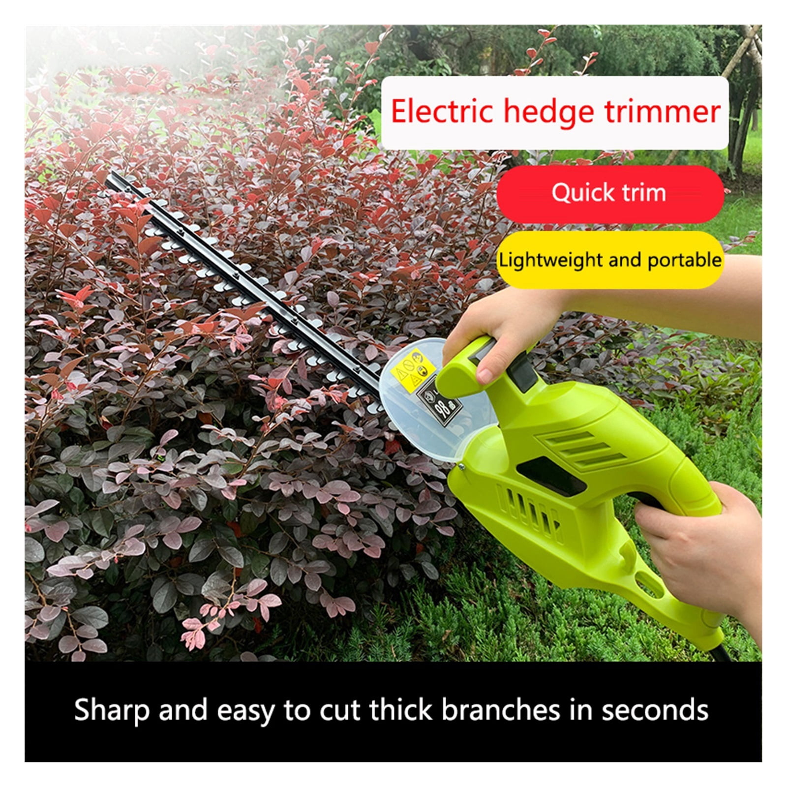 Electric Hedge Trimmer Portable Hedge Trimmer Power Tools Garden Pruning Machine 600W 1750r/min ,2 IN 1 Trimmer & Edger