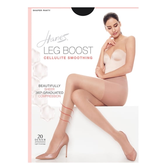 Hanes Leg Boost Cellulite Smoothing Pantyhose Jet EF Women's