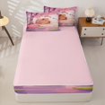 thumbnail image 4 of Manfei Cute Capybara Zipper Twin Comforter Sets with Fitted Sheet and 2 Pillowcases,Lovely Flowers Zipper Bedding Set,Purple Pink,Pink Reversible,4pcs, 4 of 8