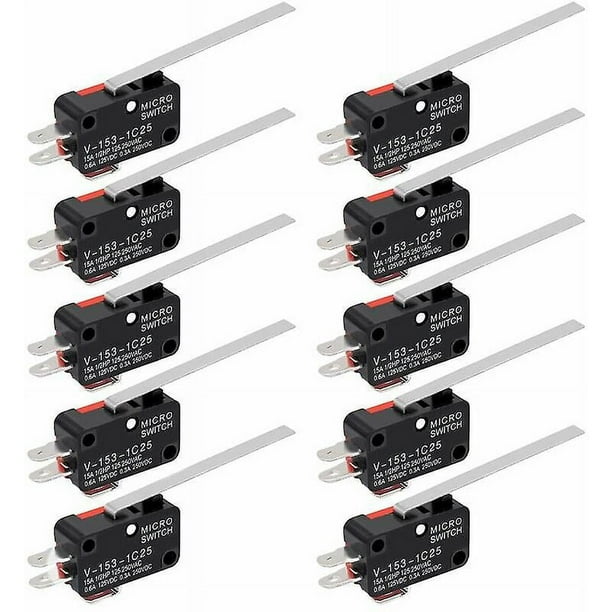 IIVVERR 5pcs AC 125V 5A Palanca De Bisagra Micro Interruptor De Límite 