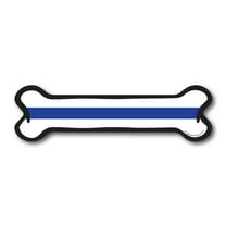 Magnet Me Up Thin Blue Line Dog Bone Magnet Decal, 2x7 In, Vinyl Automotive Magnet