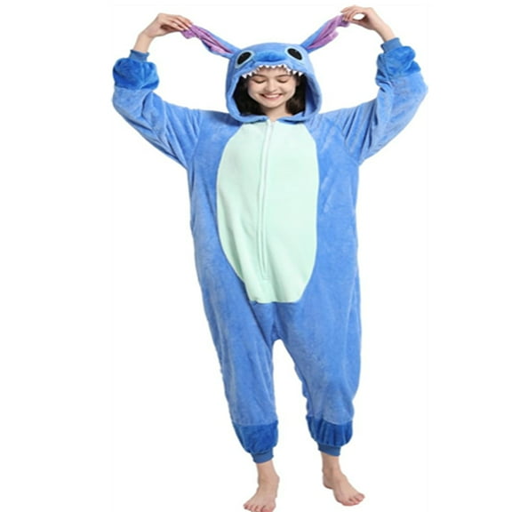 Pajamas Halloween Unisex Adult Onesie Cosplay Cartoon Mens Womens Flannel Party Stitch Jumpsuits