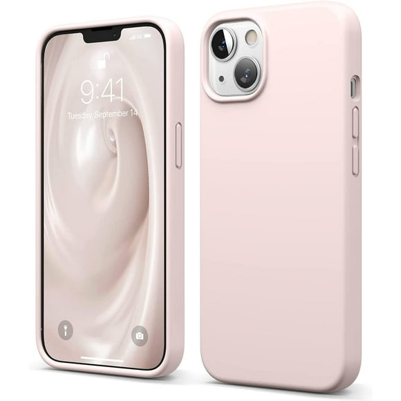 elago Compatible avec Étui iPhone 13, Étui en Silicone Liquide, Protection d'Écran Complet, Antichoc, Étui Fine, Doublure en Microfibre Douce Anti-Rayures, 6.1 Pouces (Rose Adorable)
