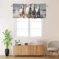 thumbnail image 2 of White Horse Kitchen Valance Curtains Wild Animal Beach Galloping Running Window Valance for Living Room Bedroom, Kitchen Valance Rod Pocket Window Decor Curtain 54 by 18 in, 1 Panel, 2 of 6