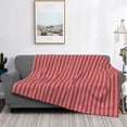 thumbnail image 2 of Yiaed Stripes Red White Print Blanket Throw Blanket Soft Cozy Flannel Blanket for Home Bed Sofa Couch Chair-40"x30", 2 of 6