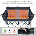 thumbnail image 4 of ABORON Oversized Heated Double Camping Chair, Folding 2 Person Camping Chair Loveseat, Fully Padded Duo Chair Camping Couch with 3 Heat Levels, Portable Double Lawn Chairs, Outdoor Camping Bench, 4 of 10