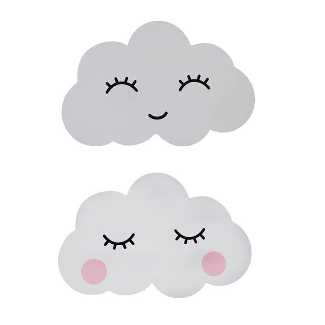 VONKY 2piece With Cute Smiling Clouds Wall Stickers Easy To Install Durable Cloud Wall Boards type 2 1Set