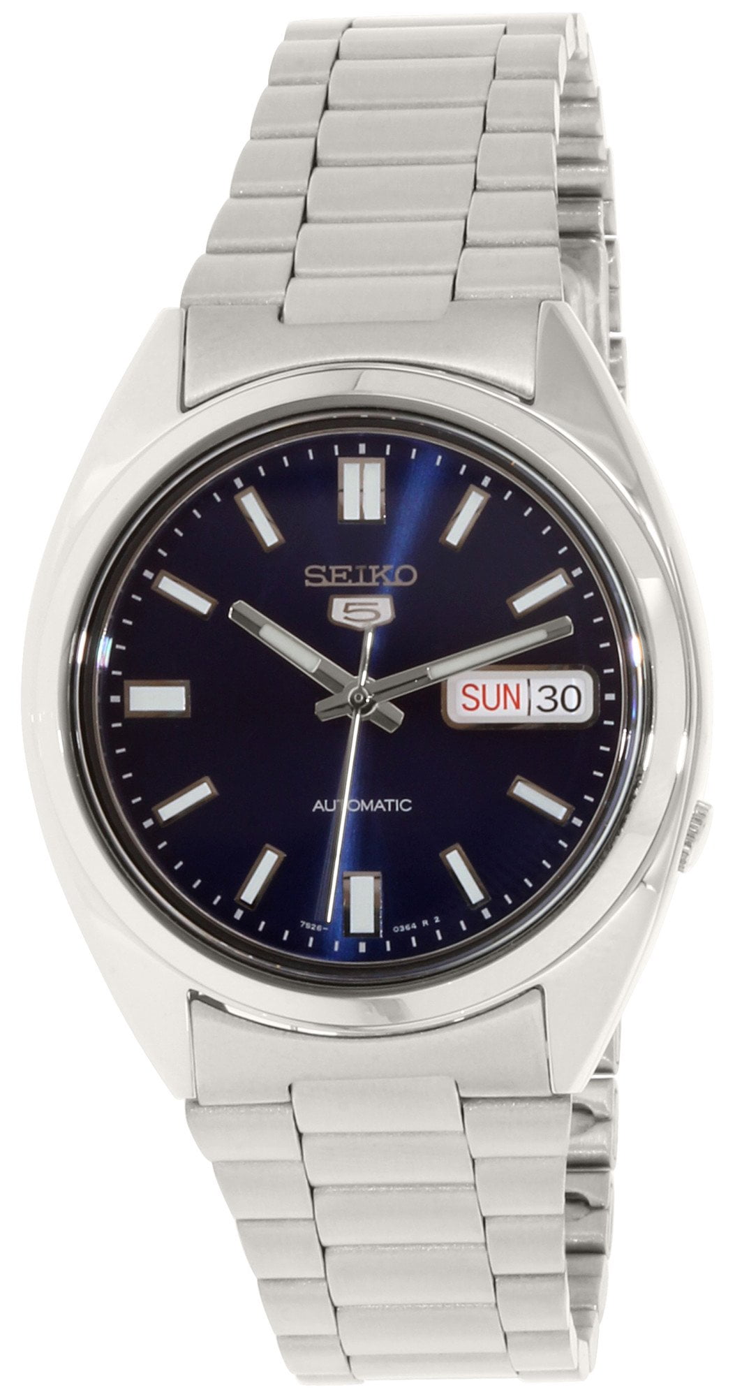 seiko 5 blue dial automatic mens watch snxs77