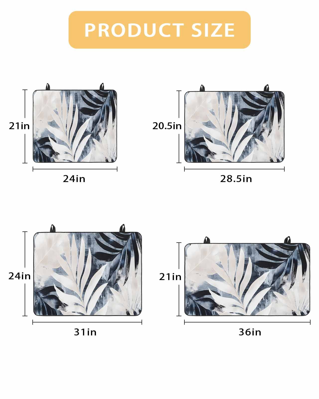 nqOlkjepod Large Induction Cooktop Protector Mat 24"x21", Vintage Navy Blue Botanical Stove Top Covers for Electric Stove, Modernism Tropical Leaves Stove Burner Cover Mats, Glass Top Stove Cover