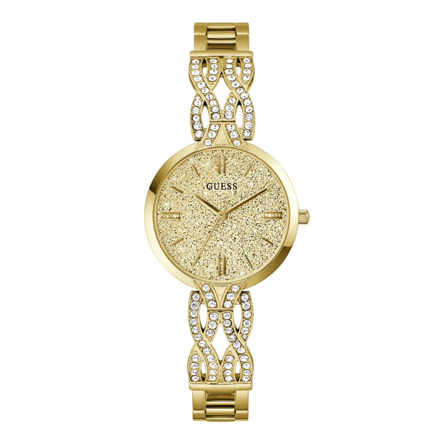 U0559L2 Guess Gold Tone Crystal Bezel Watch Amazon.com: GUESS Classic Slim Gold-Tone Stainless Steel  main image 4
