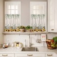 thumbnail image 3 of 3 Piece Kitchen Curtains and Valances Set Sunflower Eucalyptus Cafe Curtains 24 Inch Length Yellow Sage Green Country Lavender Valance & Tier Curtain for Living Room Bedroom Window 54"x18"+27"x24"*2, 3 of 6