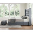 thumbnail image 3 of Jocisland Queen Size Lift Up Storage Bed, Upholstered Platform Bed Frame and Velvet Button Tufted Headboard with Wingback, Hydraulic Storage, No Box Spring Needed, Easy Assembly, Gray, 3 of 7