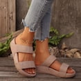 thumbnail image 3 of Rokment Orthopedic Platform Walking Slippers Sandals for Women 2026 Beach Summer Comfortable Fashion Casual Wide Width Arch Support Chunky Wedge Slip on Backless Slides Pink Size 8.5, 3 of 6