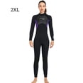 thumbnail image 2 of Soidarity Traje de buceo de 3mm, Material de nailon, buena elasticidad, traje de baño de una pieza de estilo de manga larga, traje de neopreno con ribete Deportes acuáticos Mujer Morado Oscuro XXL Soidarity OD020682-24, 2 of 6
