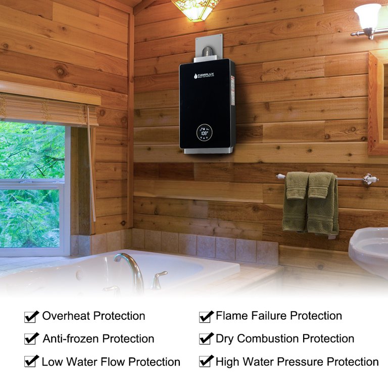 Camplux CA318 12 Litre 3.18 GPM Liquid Propane High Capacity Indoor  Tankless Water Heater - Walmart.com