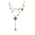 thumbnail image 2 of Jiaroswwei Women's Fashion Korean Style Faux Pearl Flowers Long Necklace Sweater Chain, 2 of 8
