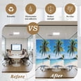 thumbnail image 5 of Beach Palm Tree Window Privacy Film Summer Ocean Blue Sky Tropical Island Decorative Glass Window Film UV Blocking Static Cling Non-Adhesive Sticker Covering for Home Door 29.5 x 78.7 inches, 5 of 7