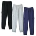 thumbnail image 4 of HILEELANG 3-Pack Boys' Sweatpants 5-15 Years Navy/Gray/Black Cotton Blend Kids Pants School Wear 13-14T, 4 of 9