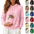 thumbnail image 6 of Unisex Oversized Fit Cat Hoodie with Pouch Pet Hoodies Kangaroo Pocket Dog Pullover Sweatshirt, 6 of 8