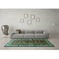 thumbnail image 3 of Ahgly Company Machine Washable Indoor Rectangle Persian Turquoise Blue Traditional Area Rugs, 6' x 9', 3 of 4