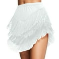 thumbnail image 2 of Letdown Women 3 Tiered Tassel Latin Dance Skirt Irregular Hem Length Fringe for Salsa Tango Rumba Dancewear Ballroom Holiday Bottom (White,XXL), 2 of 4