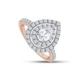 thumbnail image 2 of AFFY 1.25 Moissanite Diamond Pear Shaped Double Halo Engagement Ring for Womens in 18K Rose Gold over Silver-6.5, 2 of 5