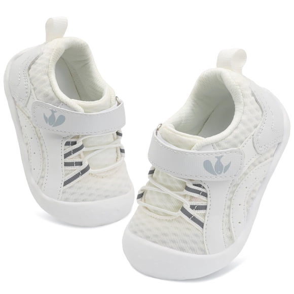 Zapatos FEETCITY Baby First Walking, punta ancha, blancos, de 6 a 12 meses