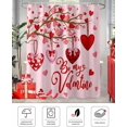 thumbnail image 4 of jafea Pink Valentine''s Day Shower Curtain, Red Love Heart Tree Shower Curtains Set with Hooks, Be My Valentine Waterproof Fabric Bathroom Curtains Decor Home Accessories,72 X 72 Inch Long, 4 of 6